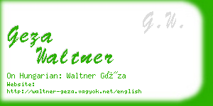 geza waltner business card